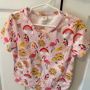 SHEIN Pink Kids Short Sleeve Tee with Fun Print